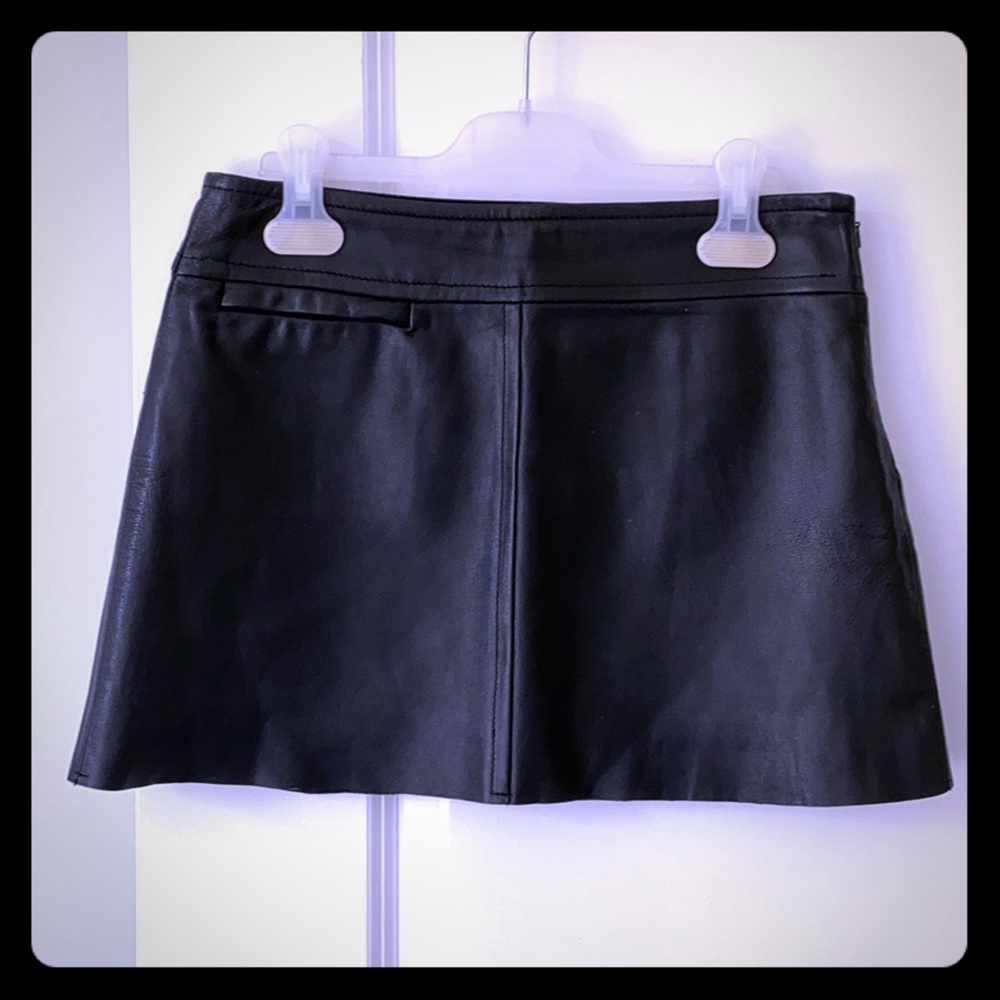 BCBG leather mini skirt